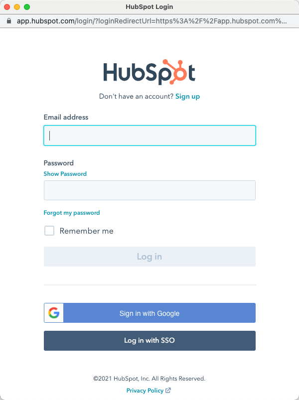 HubSpot登錄